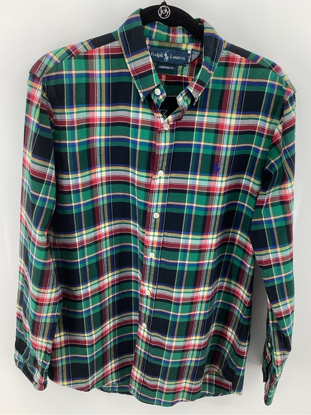 Ralph Lauren Navy, Green & Red Plaid Button-Down Shirt